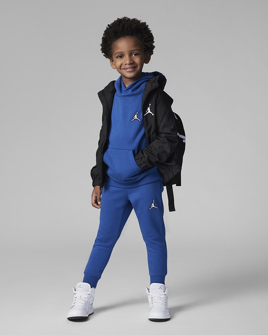 Completo con pantaloni e felpa in fleece con cappuccio Essentials Jordan Bambino a